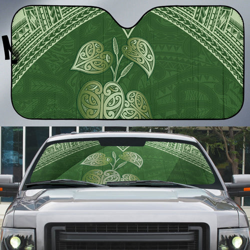 Green New Zealand Kawakawa Maori Ngaru Auto Sun Shade