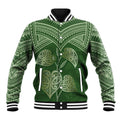 Green New Zealand Kawakawa Maori Ngaru Baseball Jacket