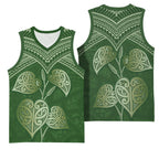 Green New Zealand Kawakawa Maori Ngaru Basketball Jersey
