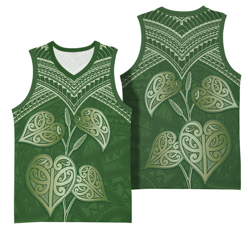 Green New Zealand Kawakawa Maori Ngaru Basketball Jersey