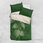 Green New Zealand Kawakawa Maori Ngaru Bedding Set
