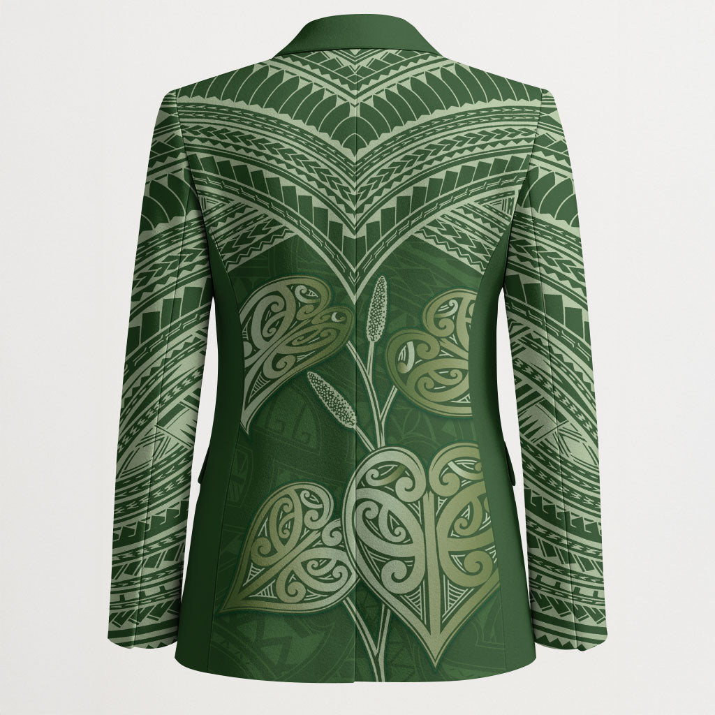 Green New Zealand Kawakawa Maori Ngaru Blazer