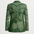 Green New Zealand Kawakawa Maori Ngaru Blazer