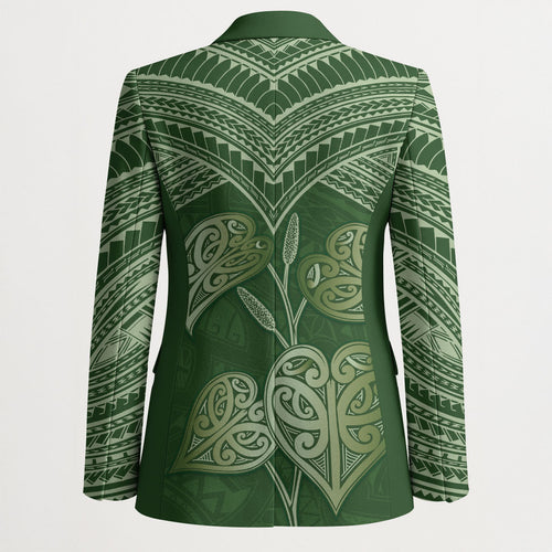 Green New Zealand Kawakawa Maori Ngaru Blazer
