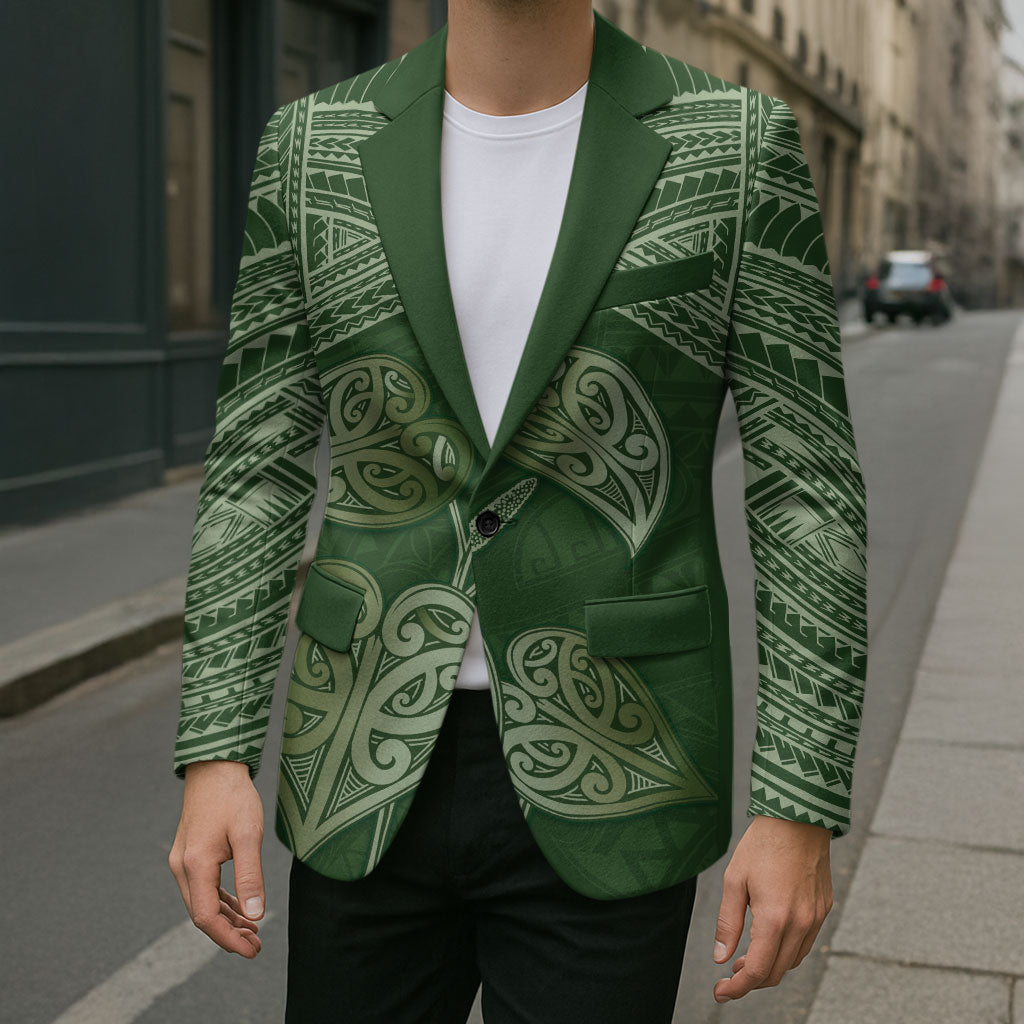 Green New Zealand Kawakawa Maori Ngaru Blazer