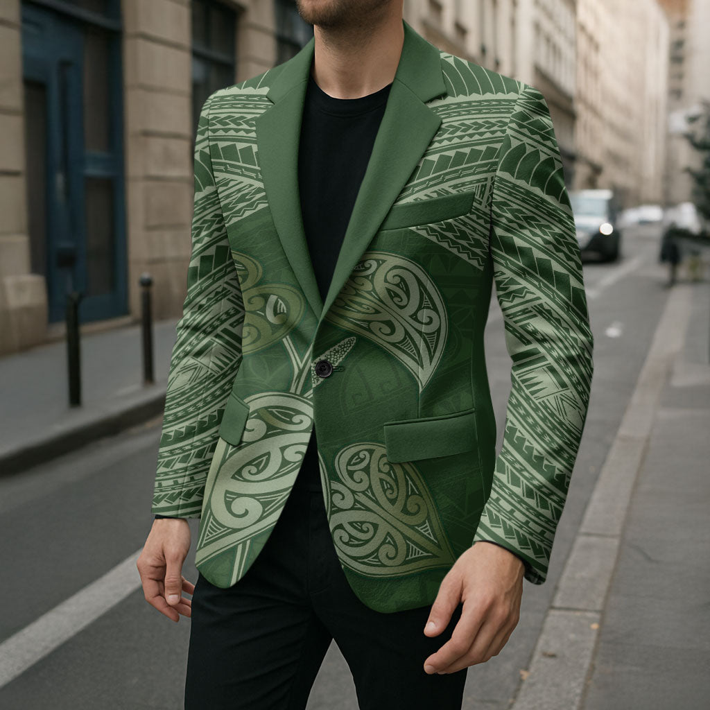 Green New Zealand Kawakawa Maori Ngaru Blazer