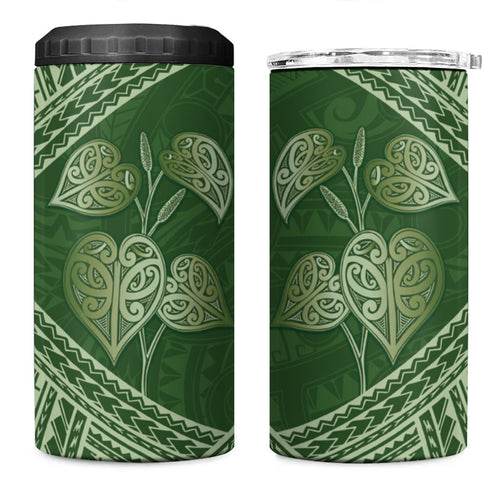 Green New Zealand Kawakawa Maori Ngaru 4 in 1 Can Cooler Tumbler