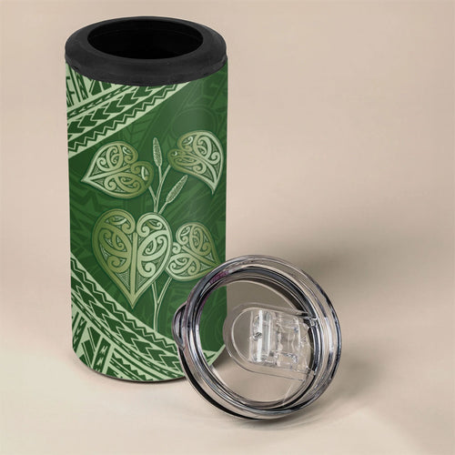 Green New Zealand Kawakawa Maori Ngaru 4 in 1 Can Cooler Tumbler