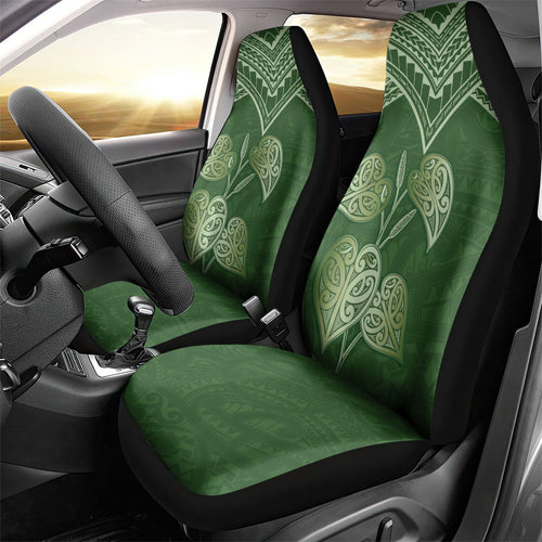 Green New Zealand Kawakawa Maori Ngaru Car Seat Cover