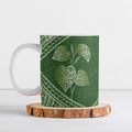 Green New Zealand Kawakawa Maori Ngaru Ceramic Mug