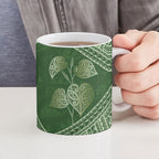 Green New Zealand Kawakawa Maori Ngaru Ceramic Mug