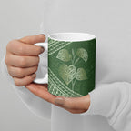 Green New Zealand Kawakawa Maori Ngaru Ceramic Mug