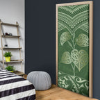 Green New Zealand Kawakawa Maori Ngaru Door Cover