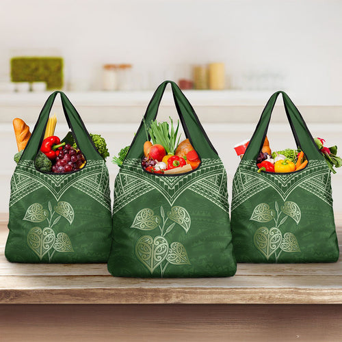 Green New Zealand Kawakawa Maori Ngaru Grocery Bag