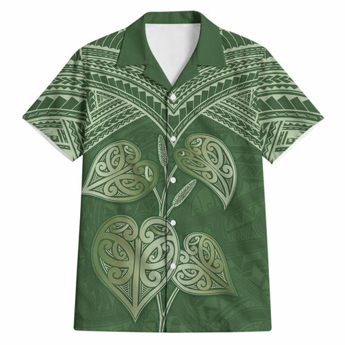 Green New Zealand Kawakawa Maori Ngaru Hawaiian Shirt