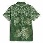 Green New Zealand Kawakawa Maori Ngaru Hawaiian Shirt