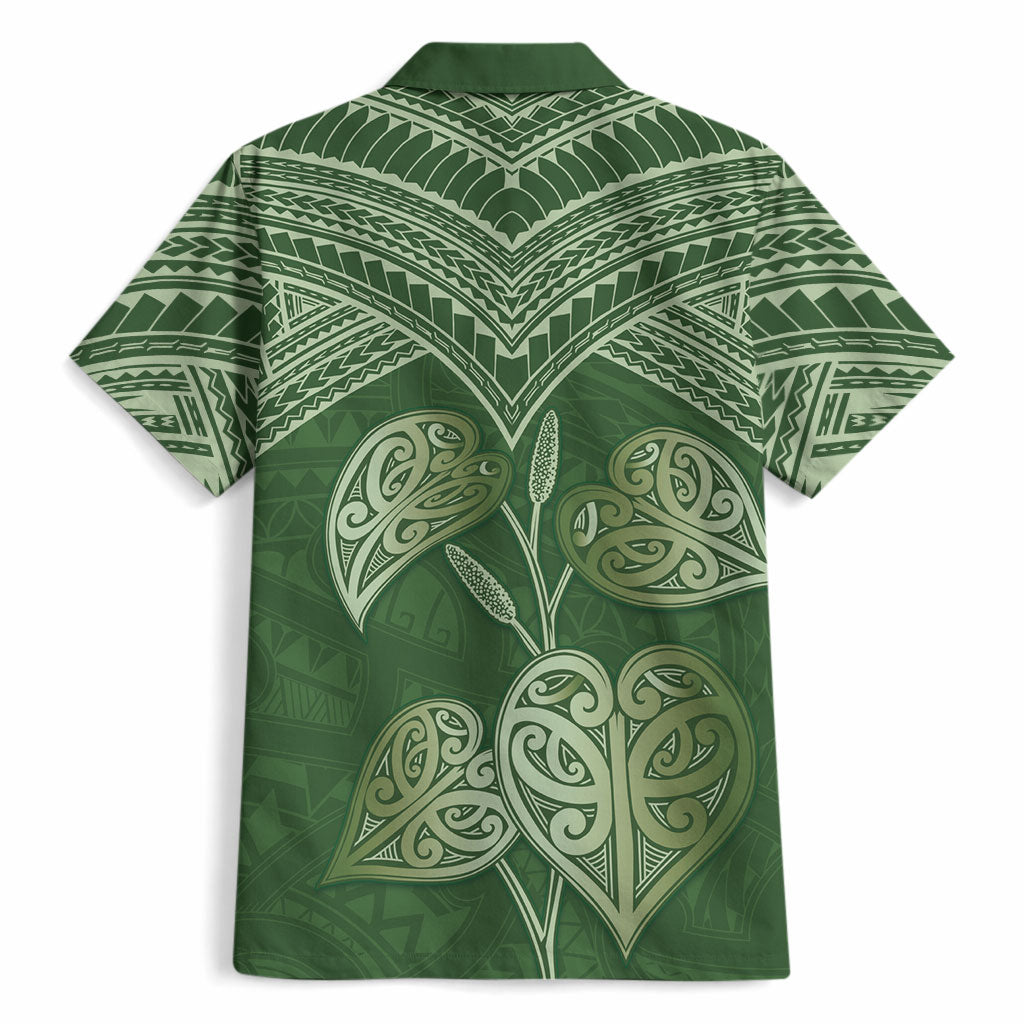 Green New Zealand Kawakawa Maori Ngaru Hawaiian Shirt
