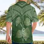 Green New Zealand Kawakawa Maori Ngaru Hawaiian Shirt