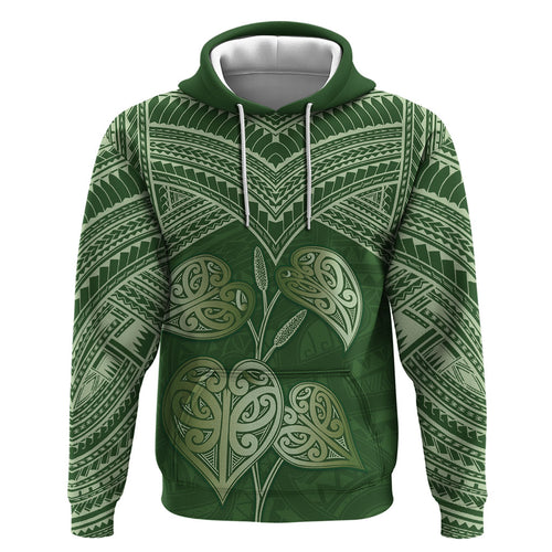Green New Zealand Kawakawa Maori Ngaru Hoodie