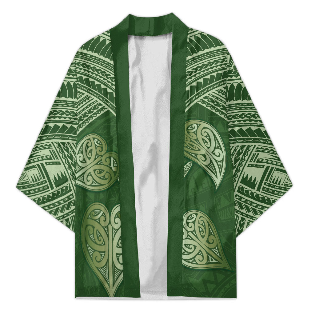 Green New Zealand Kawakawa Maori Ngaru Kimono
