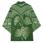 Green New Zealand Kawakawa Maori Ngaru Kimono