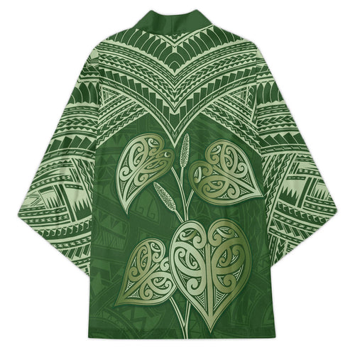 Green New Zealand Kawakawa Maori Ngaru Kimono