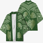 Green New Zealand Kawakawa Maori Ngaru Kimono