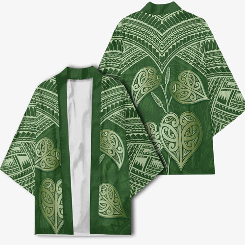 Green New Zealand Kawakawa Maori Ngaru Kimono