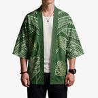 Green New Zealand Kawakawa Maori Ngaru Kimono