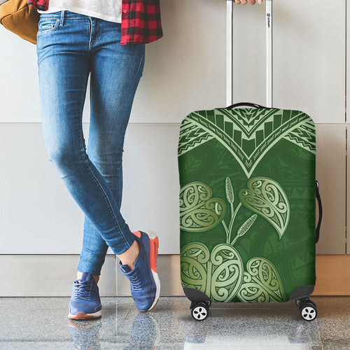 Green New Zealand Kawakawa Maori Ngaru Luggage Cover