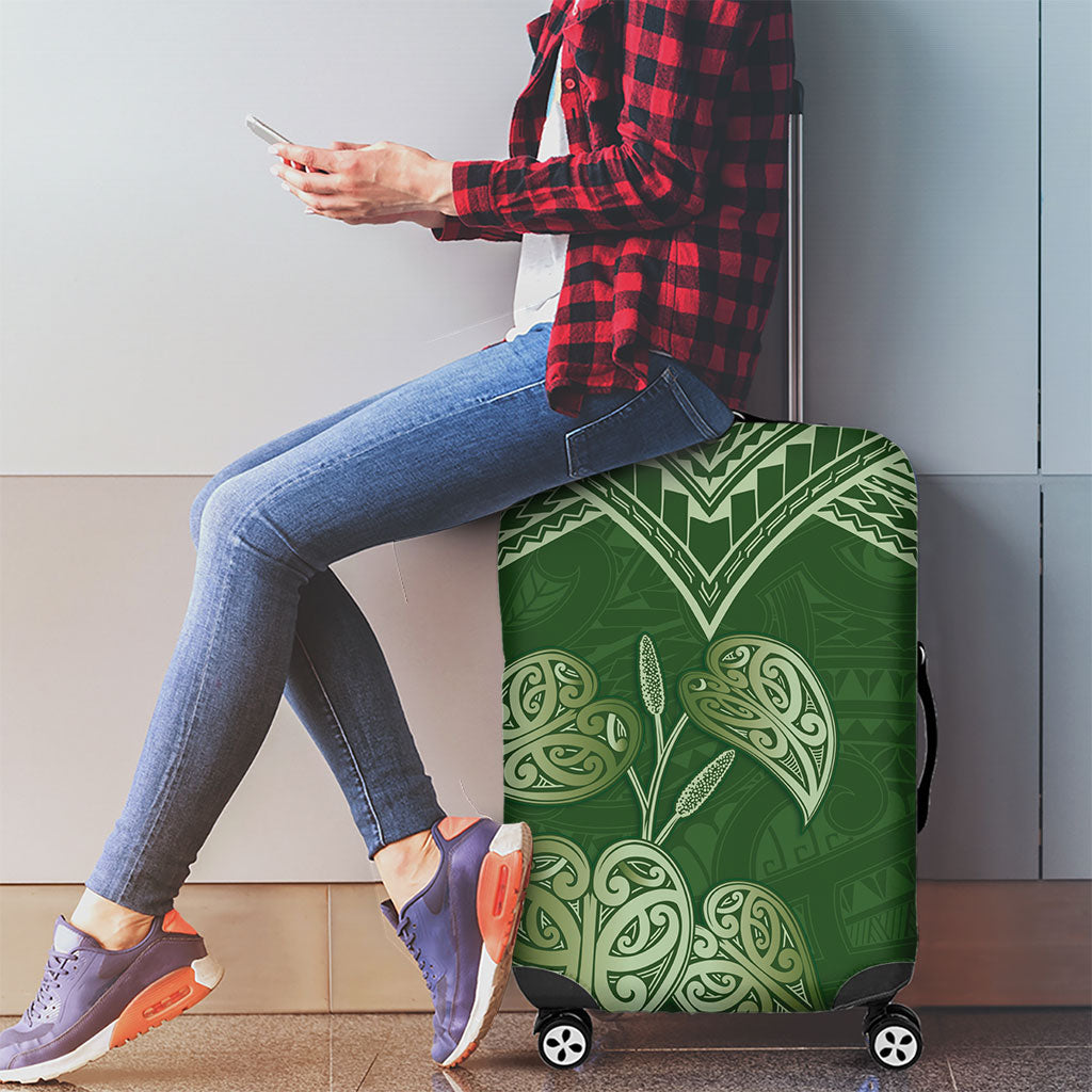 Green New Zealand Kawakawa Maori Ngaru Luggage Cover