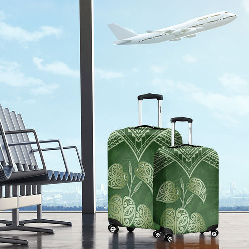 Green New Zealand Kawakawa Maori Ngaru Luggage Cover