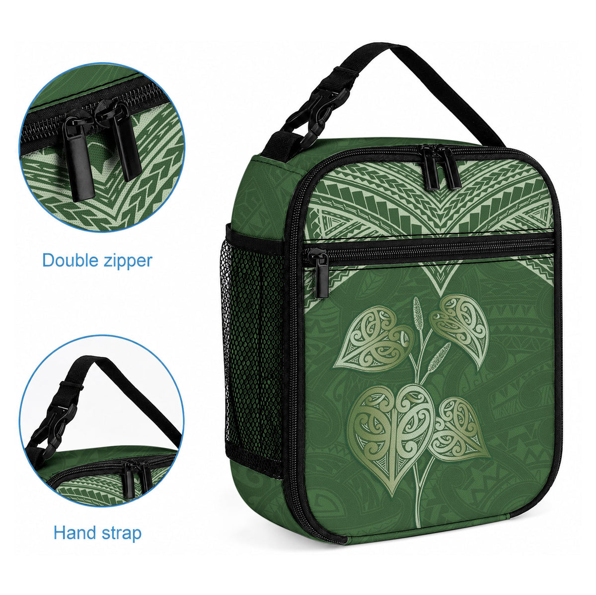 Green New Zealand Kawakawa Maori Ngaru Lunch Bag