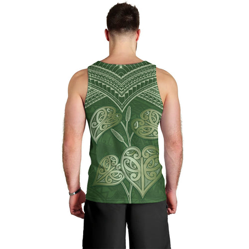 Green New Zealand Kawakawa Maori Ngaru Men Tank Top