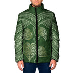 Green New Zealand Kawakawa Maori Ngaru Padded Jacket