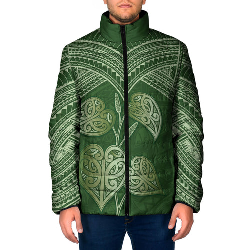 Green New Zealand Kawakawa Maori Ngaru Padded Jacket