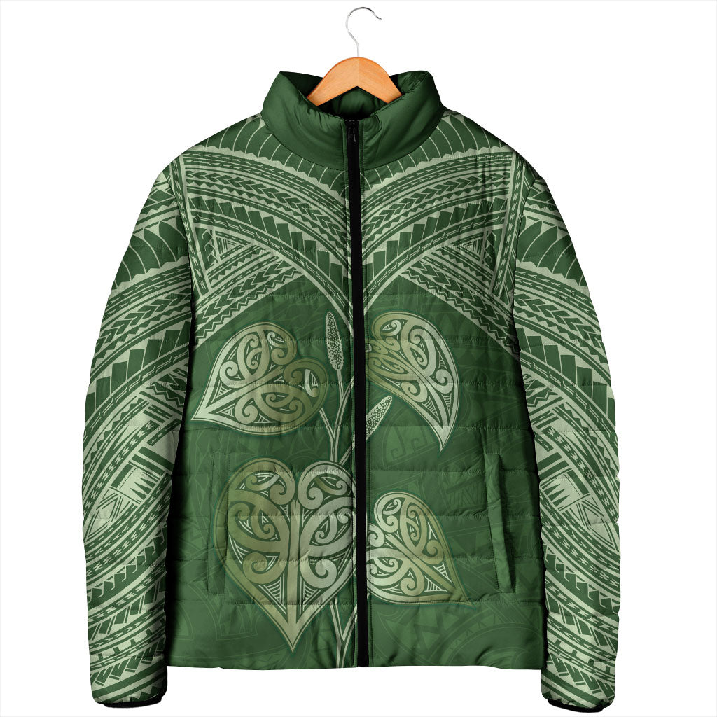 Green New Zealand Kawakawa Maori Ngaru Padded Jacket