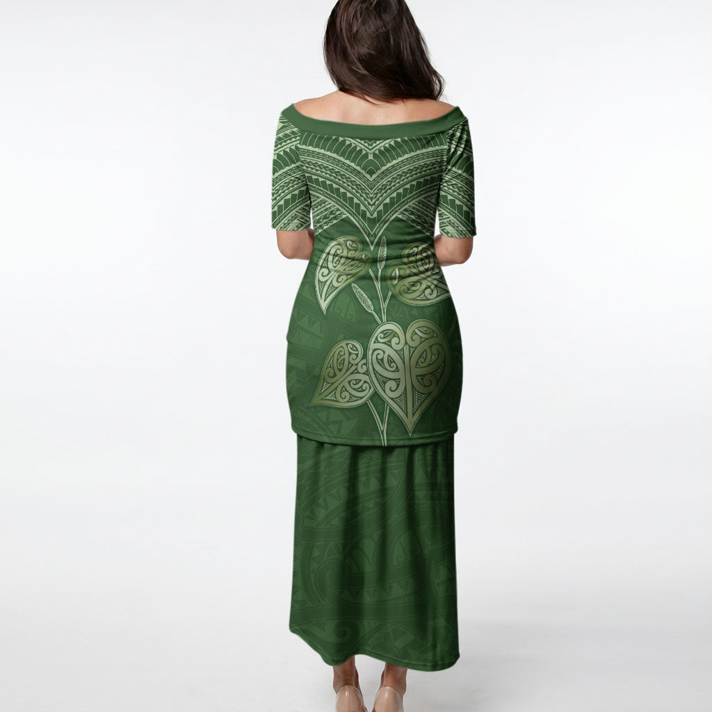 Green New Zealand Kawakawa Maori Ngaru Puletasi