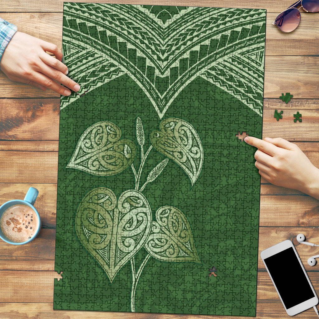 Green New Zealand Kawakawa Maori Ngaru Puzzle