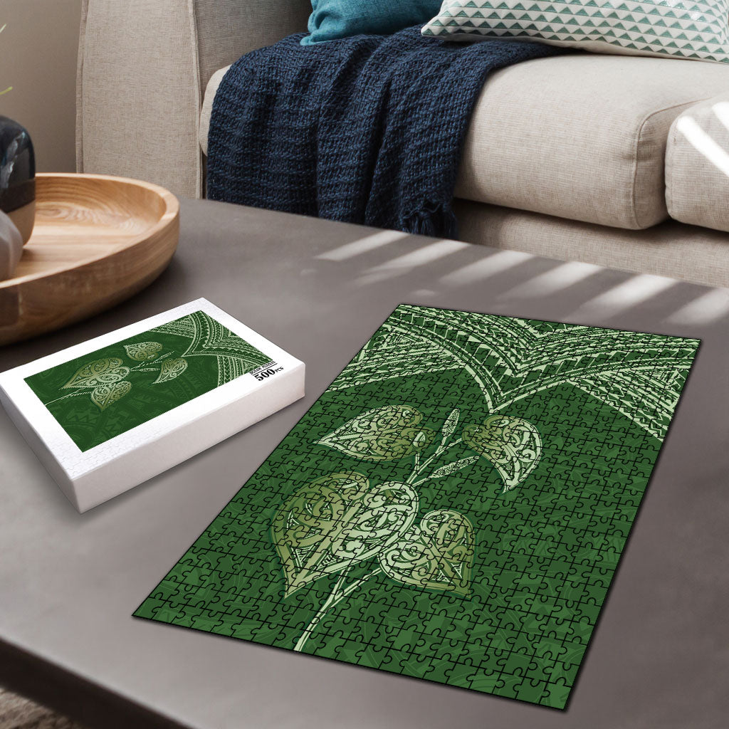 Green New Zealand Kawakawa Maori Ngaru Puzzle