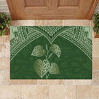 Green New Zealand Kawakawa Maori Ngaru Rubber Doormat