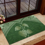 Green New Zealand Kawakawa Maori Ngaru Rubber Doormat