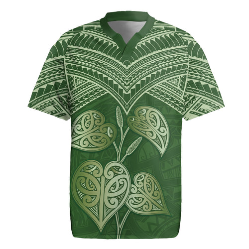 Green New Zealand Kawakawa Maori Ngaru Rugby Jersey