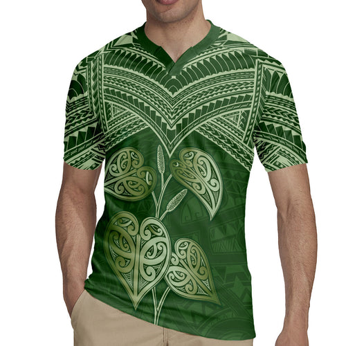 Green New Zealand Kawakawa Maori Ngaru Rugby Jersey