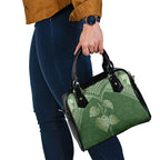 Green New Zealand Kawakawa Maori Ngaru Shoulder Handbag