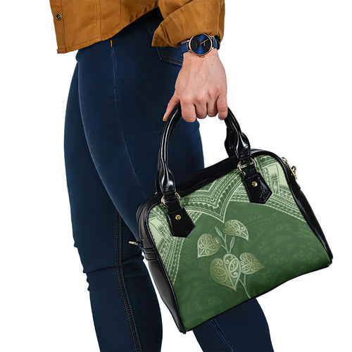 Green New Zealand Kawakawa Maori Ngaru Shoulder Handbag