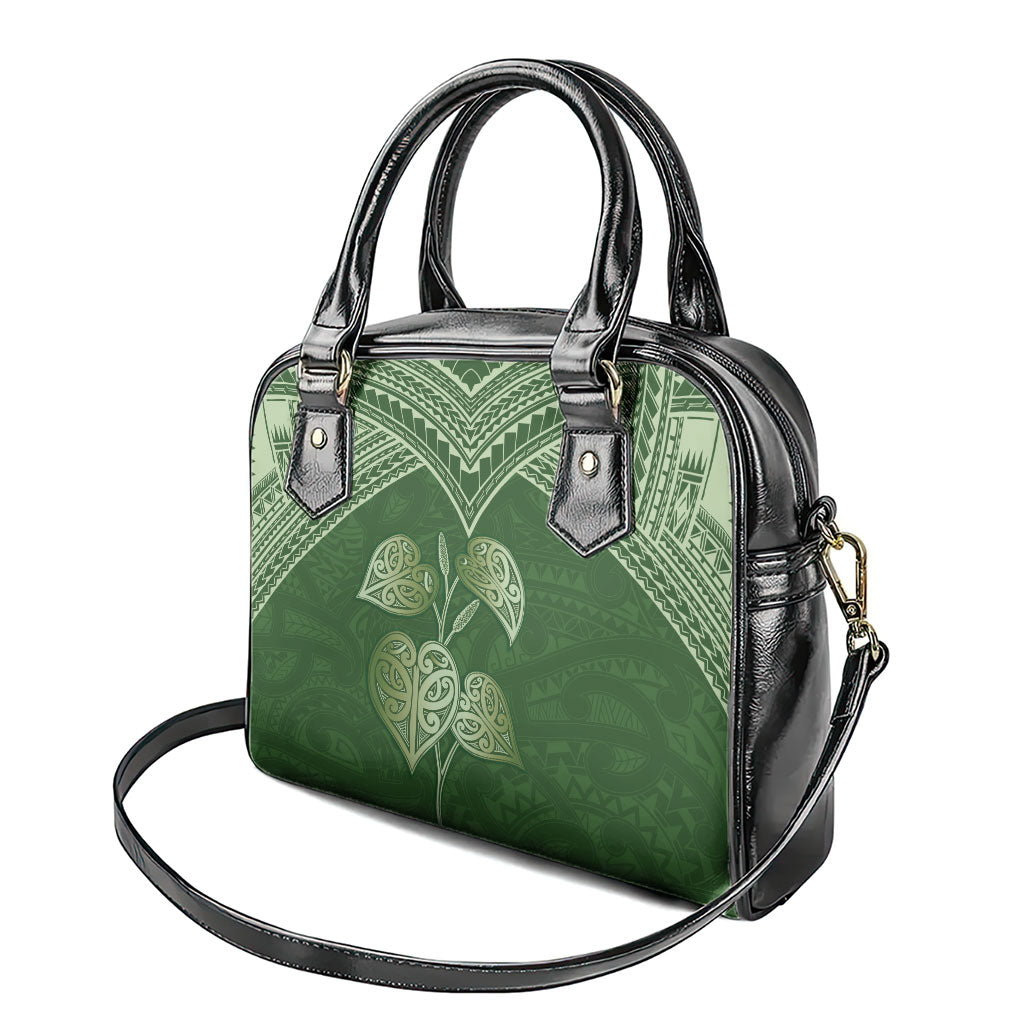 Green New Zealand Kawakawa Maori Ngaru Shoulder Handbag