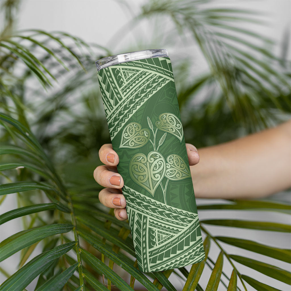 Green New Zealand Kawakawa Maori Ngaru Skinny Tumbler