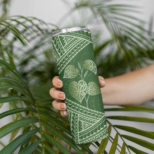Green New Zealand Kawakawa Maori Ngaru Skinny Tumbler
