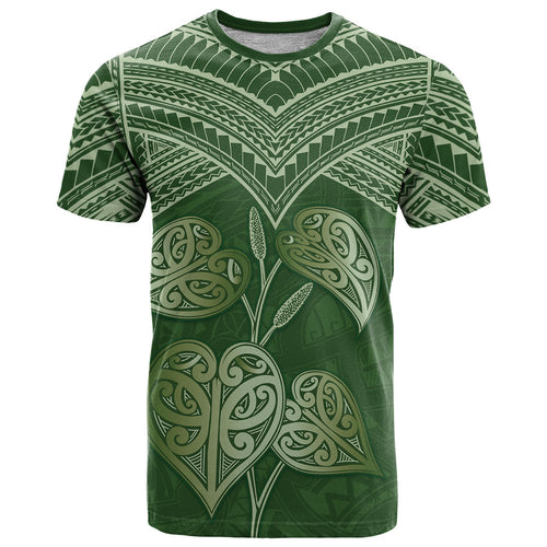 Green New Zealand Kawakawa Maori Ngaru T Shirt